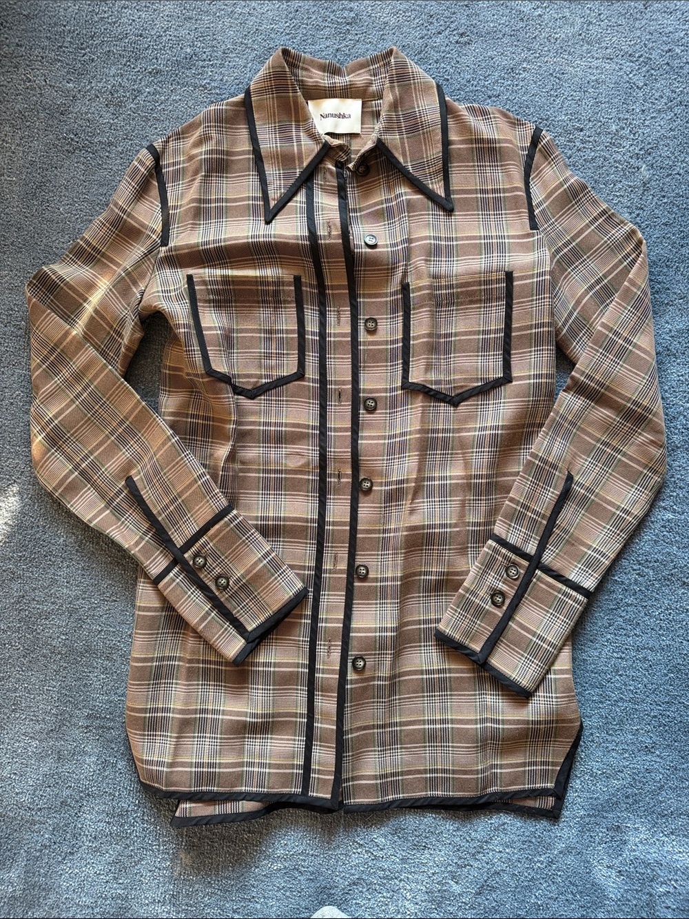 Nanushka Plaid Shirt Size Small
